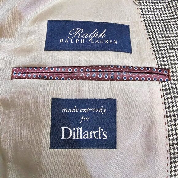 Ralph Lauren Houndstooth Wool Single Breasted Blazer Sz 46L - Picture 11 of 12